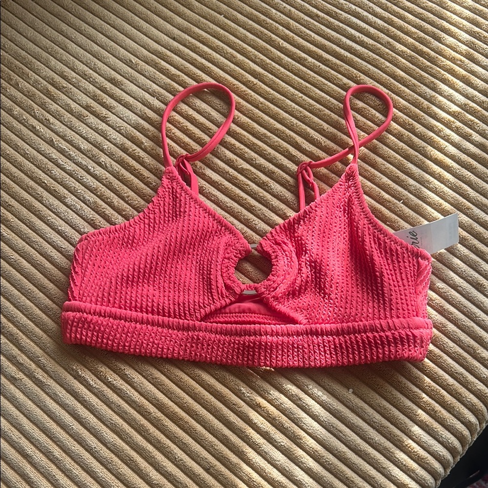 Coral Textured Bikini Top